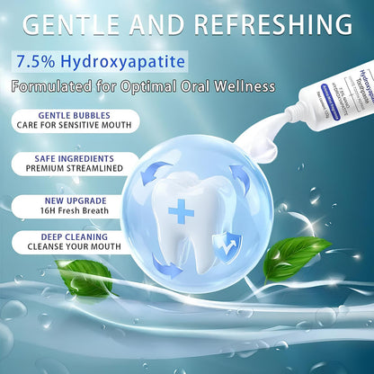 Beamach Fluoride-Free 7.5% Nano Hydroxyapatite Toothpaste for Enamel Repair & Gum Health - Gentle Mint Flavor, 4.23 oz Cleaning